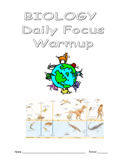 DAILY FOCUS WARMUP &ndash; BIOLOGY