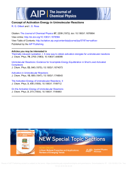 Concept of Activation Energy in Unimolecular Reactions