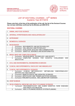List of Doctoral Courses and related research lines