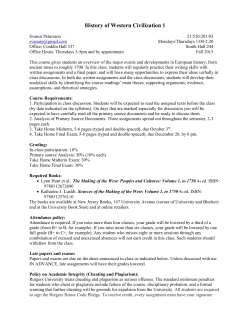 History of Western Civilization 1