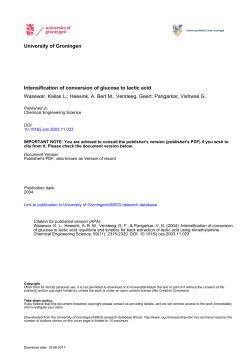 Intensification of conversion of glucose to lactic acid Wasewar