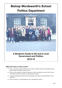 Bishop Wordsworth`s School Politics Department A Student`s Guide