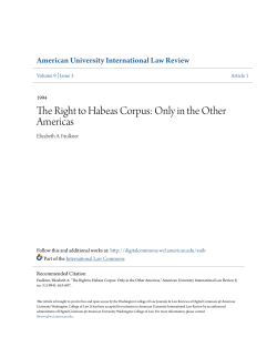 The Right to Habeas Corpus: Only in the Other Americas