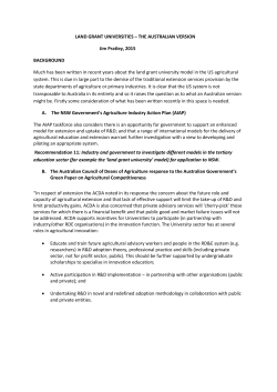 LAND GRANT UNIVERSITIES - Australian Council of Deans of