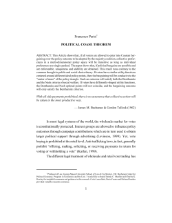 1 Francesco Parisi* POLITICAL COASE THEOREM In