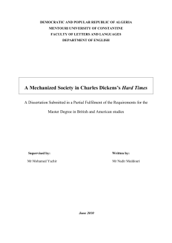 A Mechanized Society in Charles Dickens`s Hard Times