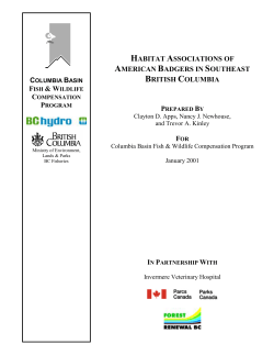 Habitat Associations of American Badgers in Southeast British