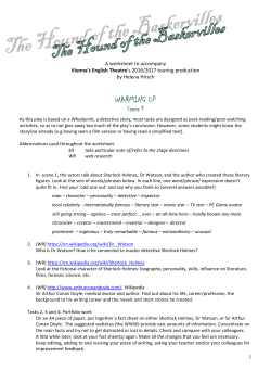 Hound of Baskervilles 2016 Worksheet