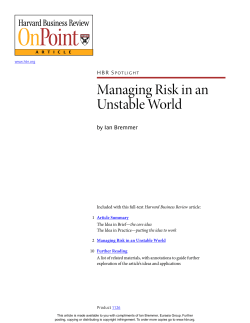 Managing Risk in an Unstable World