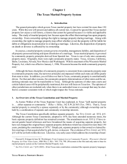 Chapter 1 The Texas Marital Property System