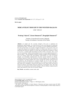 mercantilist thought in the western balkans