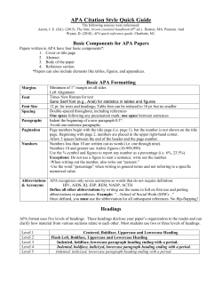 APA Citation Style Quick Guide - Motlow State Community College