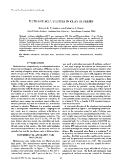 methane solubilities. in clay slurries
