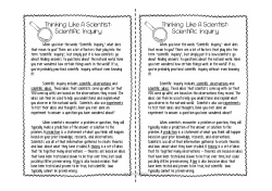 Thinking Like A Scientist: Scientific Inquiry Thinking Like A Scientist