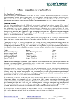 Elbrus - Expedition Information Pack