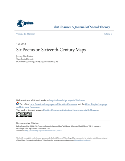Six Poems on Sixteenth-Century Maps