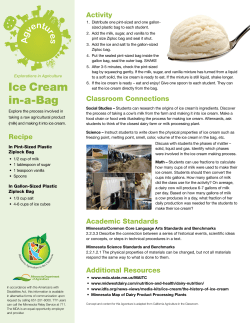 Ice Cream in a Bag - Minnesota Agriculture in the Classroom