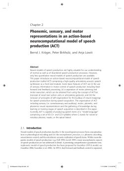 Phonemic, sensory, and motor representations in - RWTH