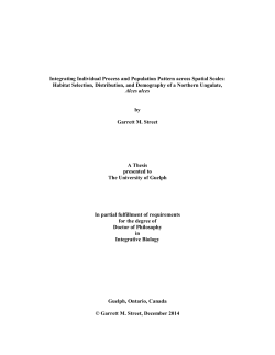 Habitat Selection, Distribution, and Demography of