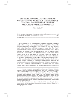 The Blues Brothers and the American Constitutional Protection of