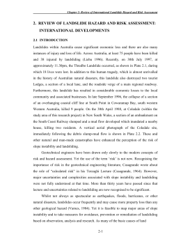 2. Review of Landslide Hazard and Risk Assessment