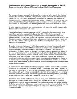 The Systematic, Well-Planned Destruction of