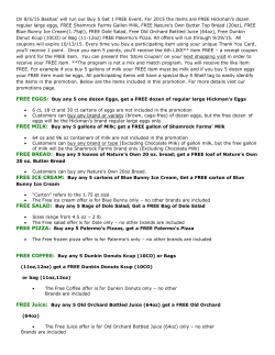 FREE EGGS: Buy any 5 one dozen Eggs, get a FREE dozen