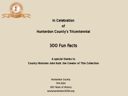 300 Fun Facts About Hunterdon County