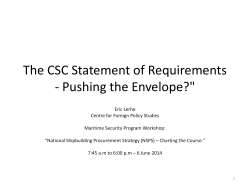 The CSC Statement of Requirements