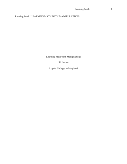 Learning Math with Manipulatives