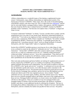 Affinity Relationships Under Respa