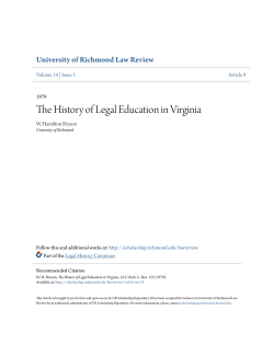 The History of Legal Education in Virginia