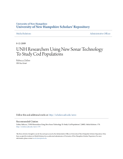UNH Researchers Using New Sonar Technology To Study Cod