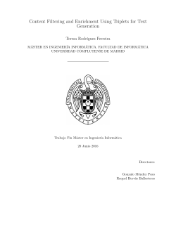 Content Filtering and Enrichment Using Triplets for Text Generation