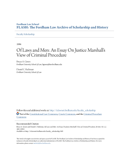 An Essay On Justice Marshall`s View of Criminal Procedure
