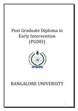 Post Graduate Diploma in Early Intervention