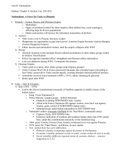 Unit II: Nationalism Outline: Chapter 8, Section 3 (p. 258