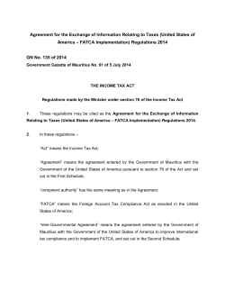 Agreement for the Exchange of Information Relating to Taxes