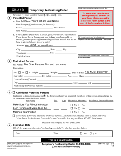 CH-110 Temporary Restraining Order