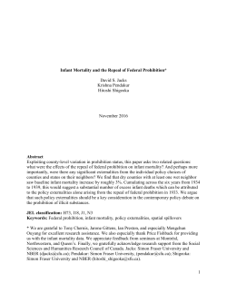 Infant Mortality and the Repeal of Federal Prohibition