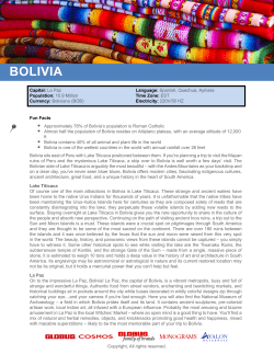 Bolivia Travel Info