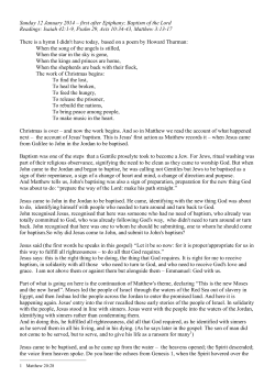 Sermon 12 Jan 2014 A thomson