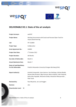 DELIVERABLE D2.1: State of the art analysis