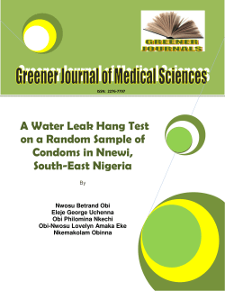 A Water Leak Hang Test on a Random Sample of Condoms in