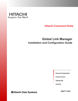 Hitachi Command Suite Global Link Manager Installation