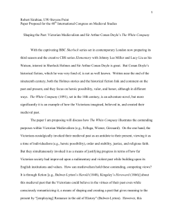 Robert Sirabian, UW-Stevens Point Paper Proposal for the