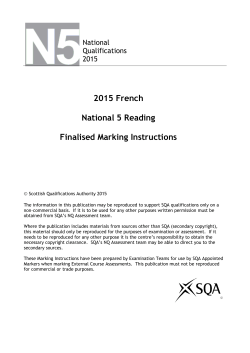 National 5 French All Marking Instructions