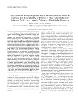 Application of a Physiologically Based Pharmacokinetic Model to
