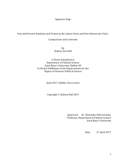 1 Signature Page Past and Present Populism and Protest in the