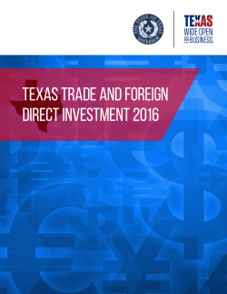 Texas Trade and Foreign Direct Investment 2016